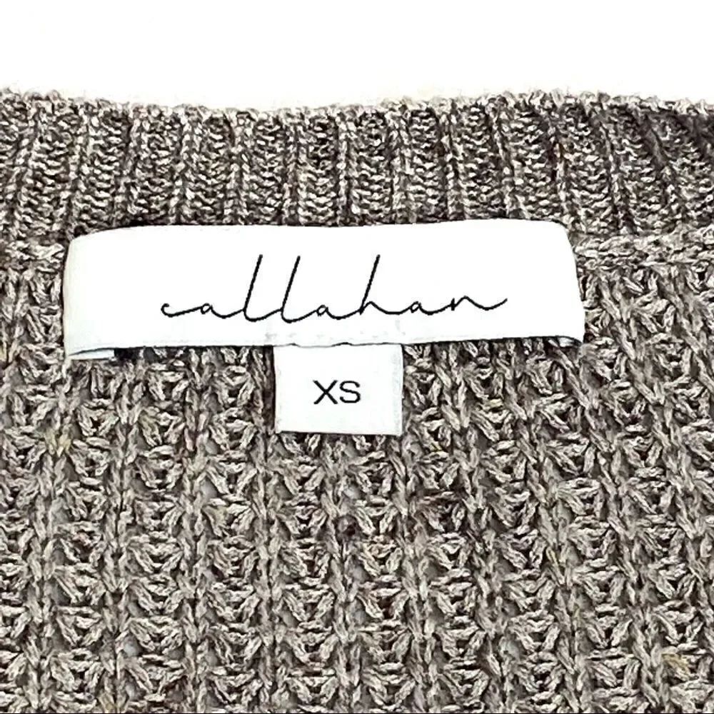 Callahan taupe linen blend waffle knit wrap sweater size XS - Picture 14 of 16